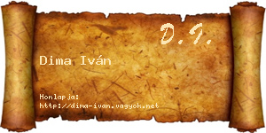 Dima Iván névjegykártya